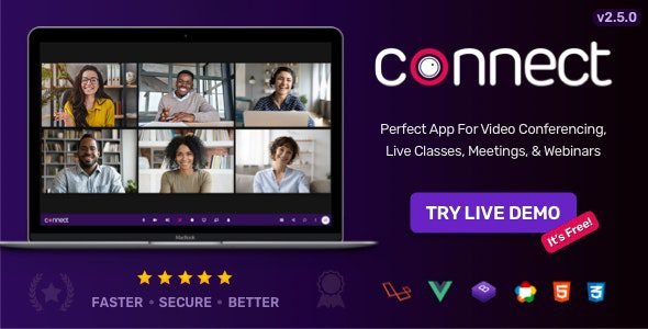 Connect 2.5.0 – Video Conference, Online Meetings, Live Class & Webinar, Whiteboard, Live Chat Free Download