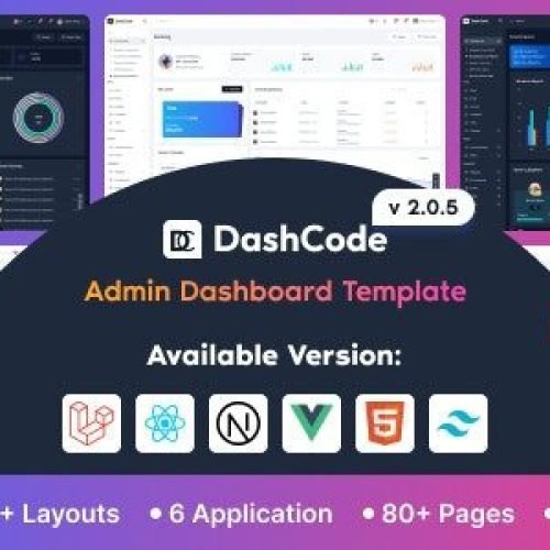 DashCode 2.0.7 – Laravel, React, Vuejs, NextJs, HTML,Tailwind Dashboard Template Free Download
