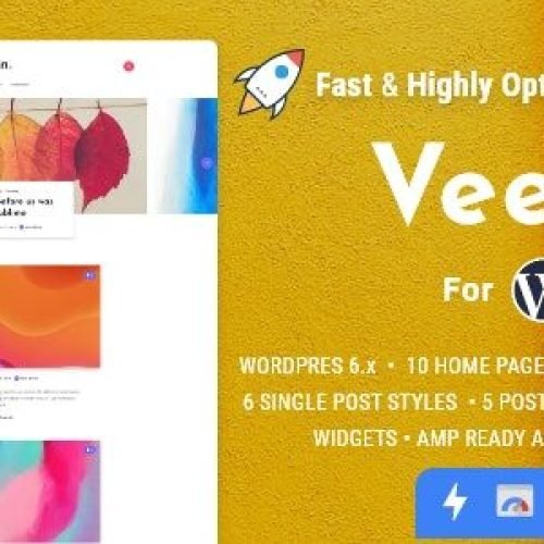 Veen 2.6.0 – Minimal Lightweight AMP Blog for WordPress Free Download